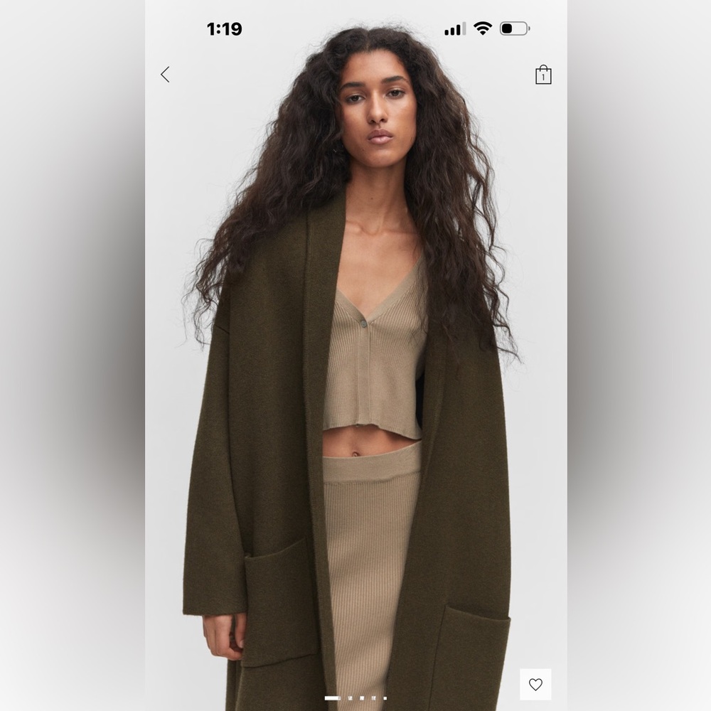 Mango Oversized knitted coat with pockets